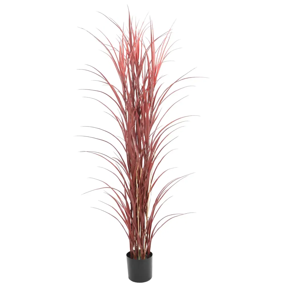 premium potted burgundy artificial long grass 1 180cm uv resistant