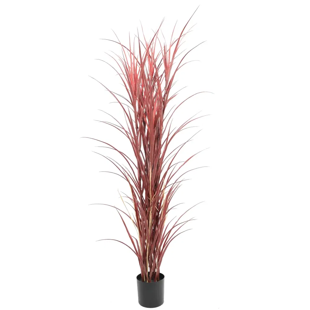 premium potted burgundy artificial long grass 5 180cm uv resistant