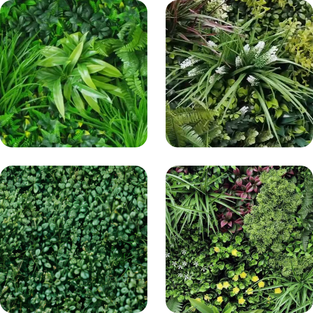 Real-Tex: The Art of Realism green wall panels presenting intricate lifelike foliage textures.