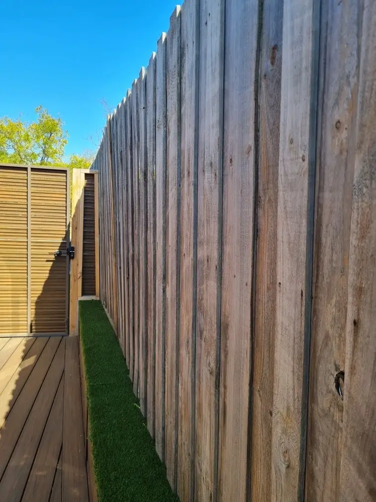 old wooden privacy fence