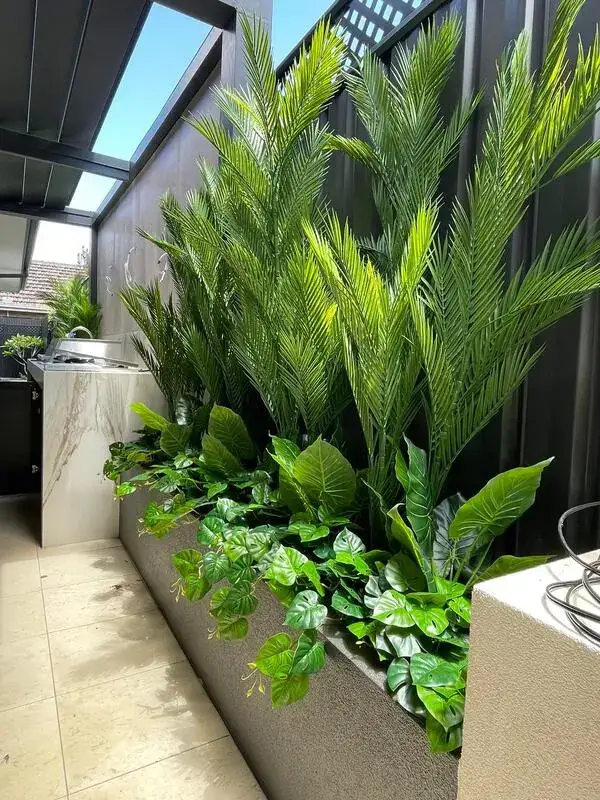 Real Touch Artificial Phoenix Palm in the backyard