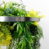 Silver Framed Roof Hanging Disc With Tropical Foliage Mix and Draping Stems 60cm UV Resistant Faux Foliage