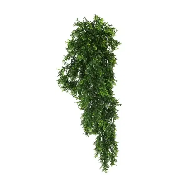 Artificial mossy Hanging Cedar Vine Garland Bush UV Resistant and Fire Rated 22cm x 76cm