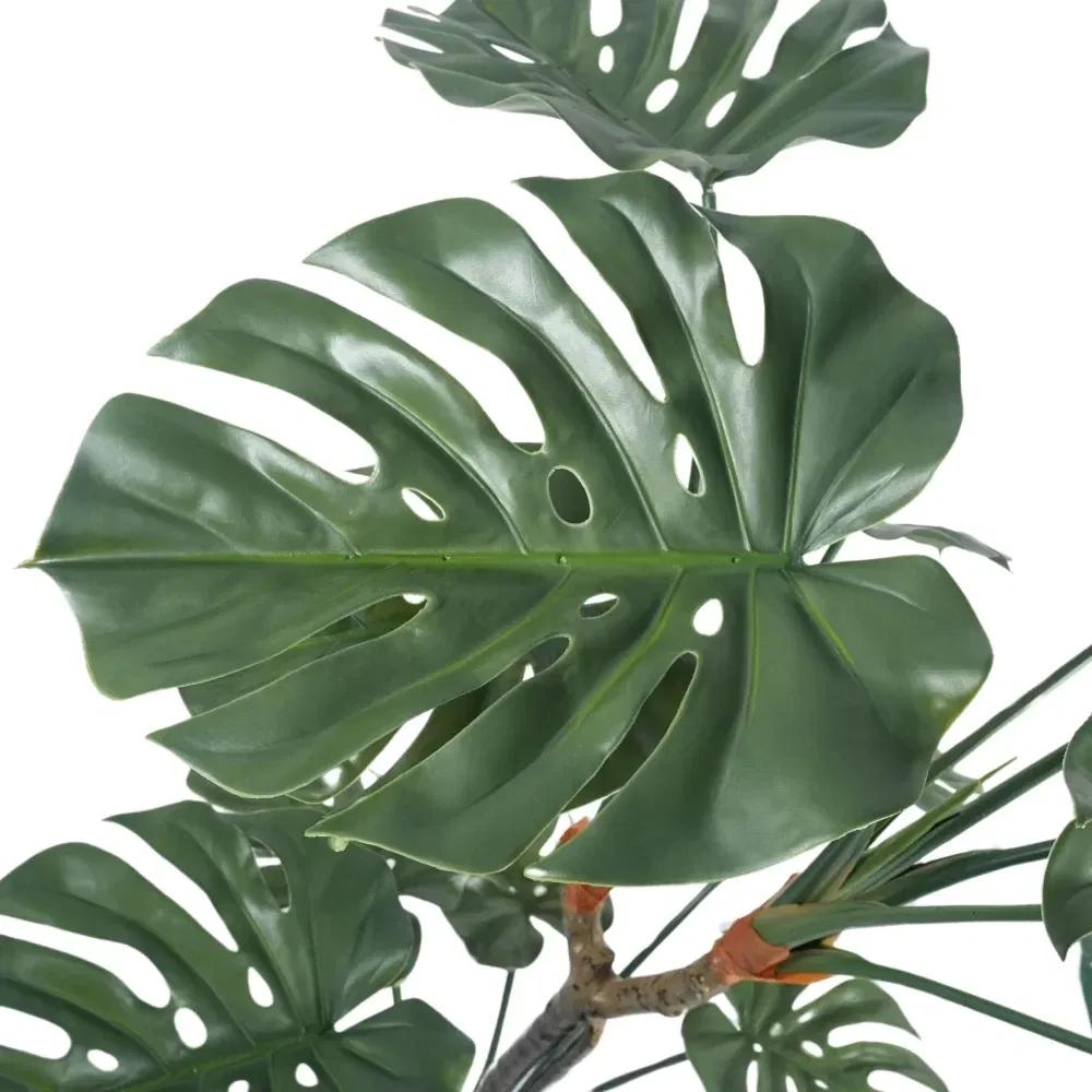 monstera artificial plant leaf detail