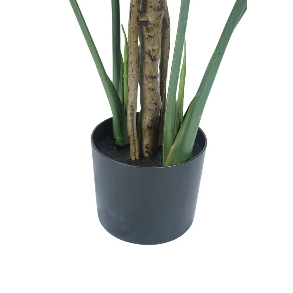 monstera artificial plant pot closeup